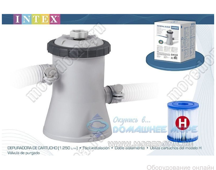 Фото объявления Картриджный насос-фильтр INTEX Krystal Clear 1250 л/ч артикул 28602